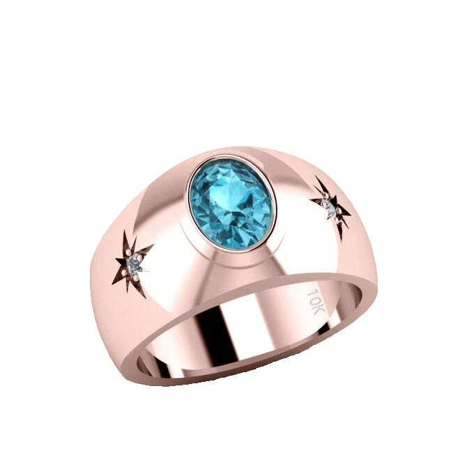 Topaz joyas de oro rosa 10k para Hombre