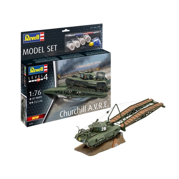 Revell 63297 1:76 Model Set Churchill A.V.R.E. Inkl. Farbe, Pinsel, Kleber-image