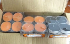 96-Pk Black & Orange Tea Lights Tuscany Candle Halloween Party Unscented