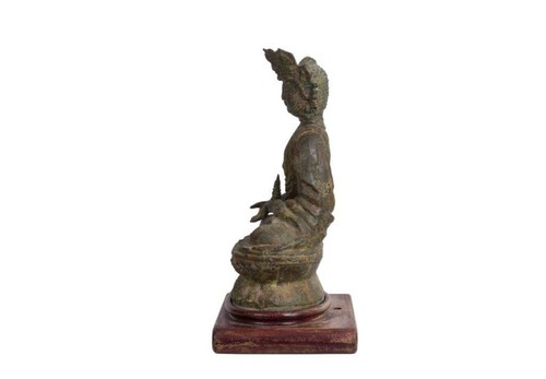 China 20. Jhd. Eine Chinesische Bronze Figur einer Gottheit Buddha Shakyamuni - Bild 7 von 12