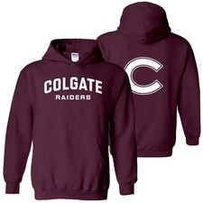 Colgate Front Back Print Hoodie - Maroon