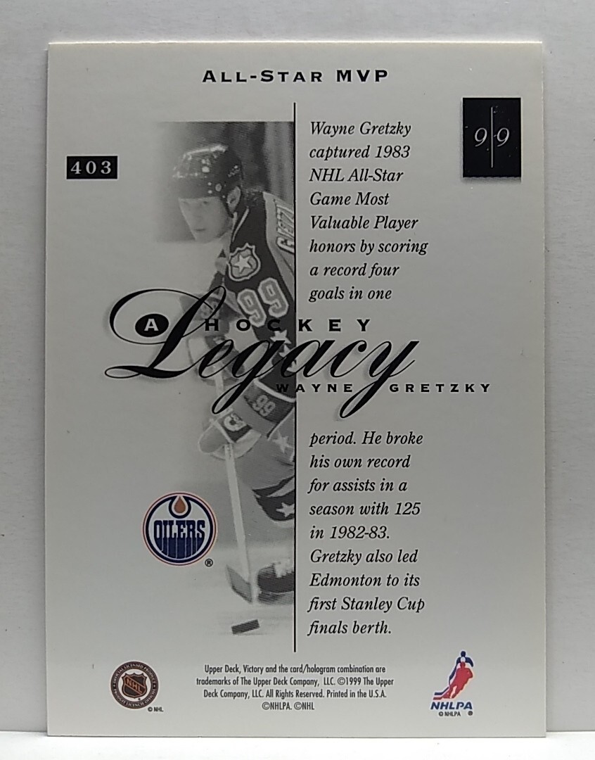 1999-00 Upper Deck Victory - A Hockey Legacy Wayne Gretzky - All