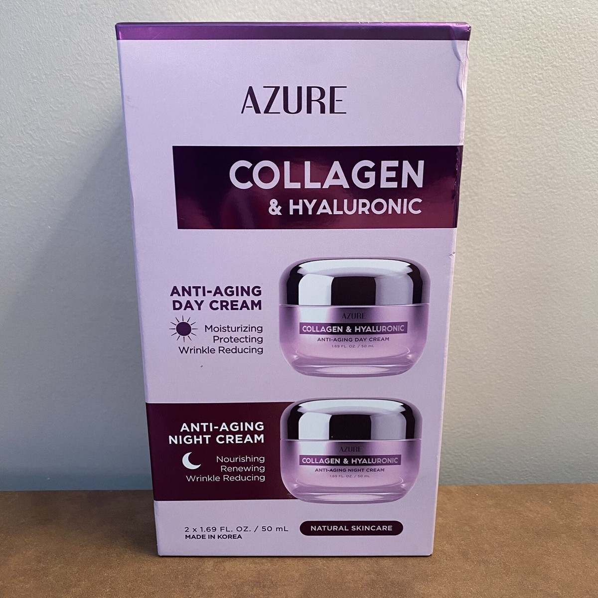 Azure Collagen & Hyaluronic Anti-Aging Night/Day Cream Combo 1.69