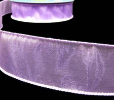 10 Yards Solid Lavender Pastel Easter Purple Sheer Wired Ribbon 1 1/2"W