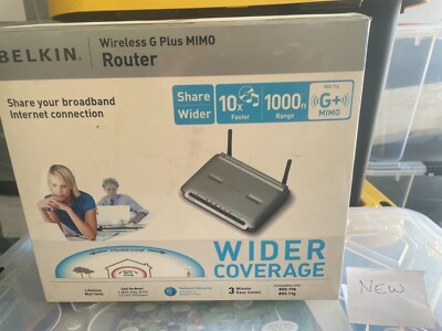 BELKIN Wireless 802.11G Plus MIMO Dual Antenna Router F5D9230-4 -- New in Box
