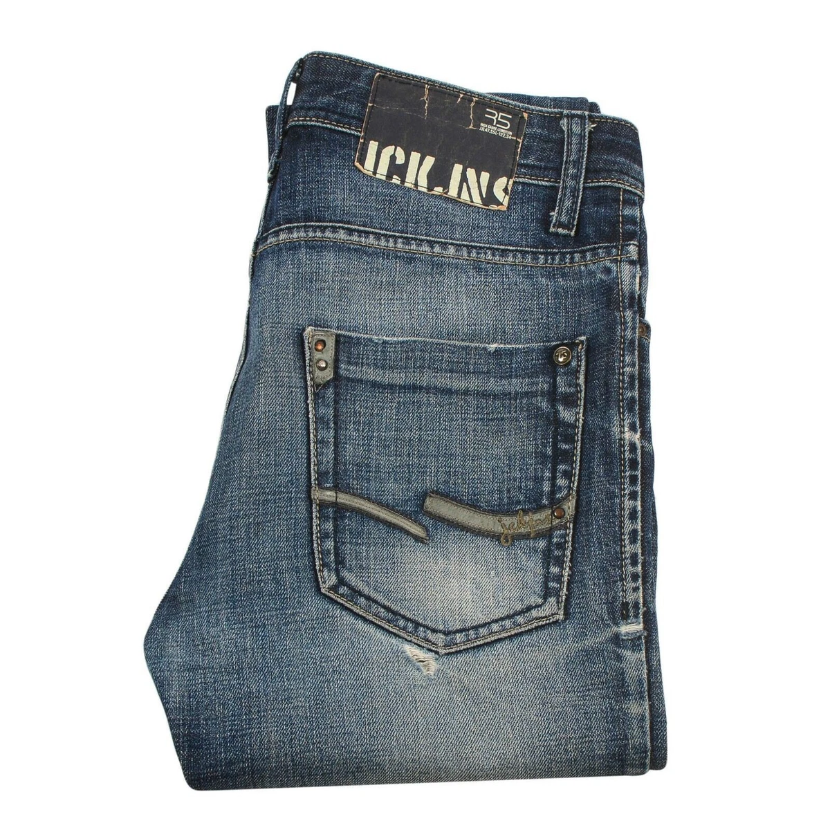 Jack Jones jeans Denim 1975 Men TIM ORIGINAL JOS Straight Leg Ripped W28 x L32