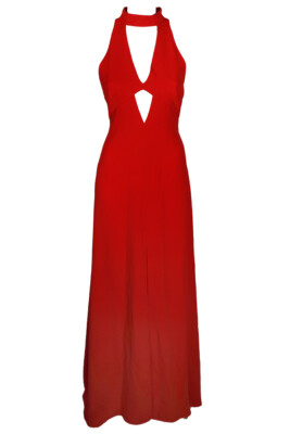 Jill Jill Stuart Tangerine Sleeveless Cutout Collared Gown 4