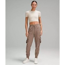 Lululemon Dance Studio Mid Rise Jogger Cargo Pant Taupetastic SZ Small 6 NWT