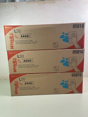 Wypall 05816 L30 White DRC 3 Boxes of 120 Towels/Wipes 16.4'' x 9.8'' 360 Wipes