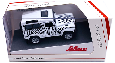 Schuco 1:64 Land Rover Defender 90 White&Black (Zebra) Diecast