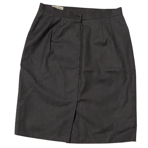 Gorgeous Sz 10 Vintage Giorgio Armani Virgin Wool Gray Knee Length Pencil Skirt