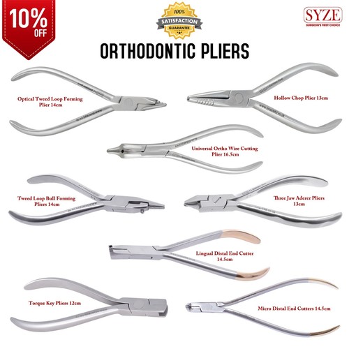 SYZE Range Of Orthodontic Pliers Dentistry Wire Bending and Cutting