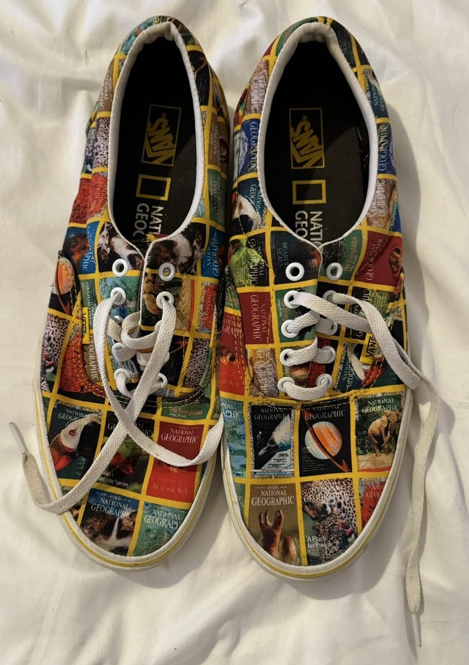 Vans X National Geographic Era Magazine Covers Sneaker Shoes Men’s Sz