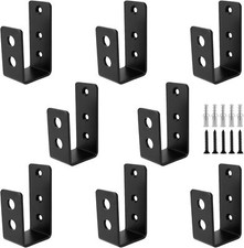 8 Pack 2 X 4 Inch Door Barricade Brackets, Heavy Duty Drop Open Bar Holder, Bar