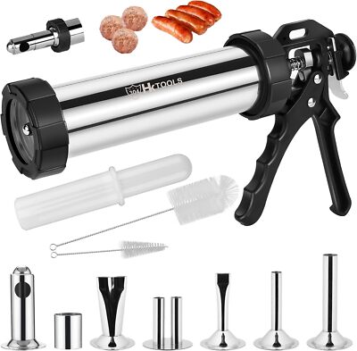 Meatball Maker Jerky Gun Kits 2.5 LB Stainless Steel Sausage Stuffer Waterproof