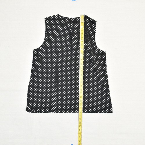 Michael Kors Women Blouse Polka Dot Crew Neck Polyester Black Size XL - Picture 5 of 8