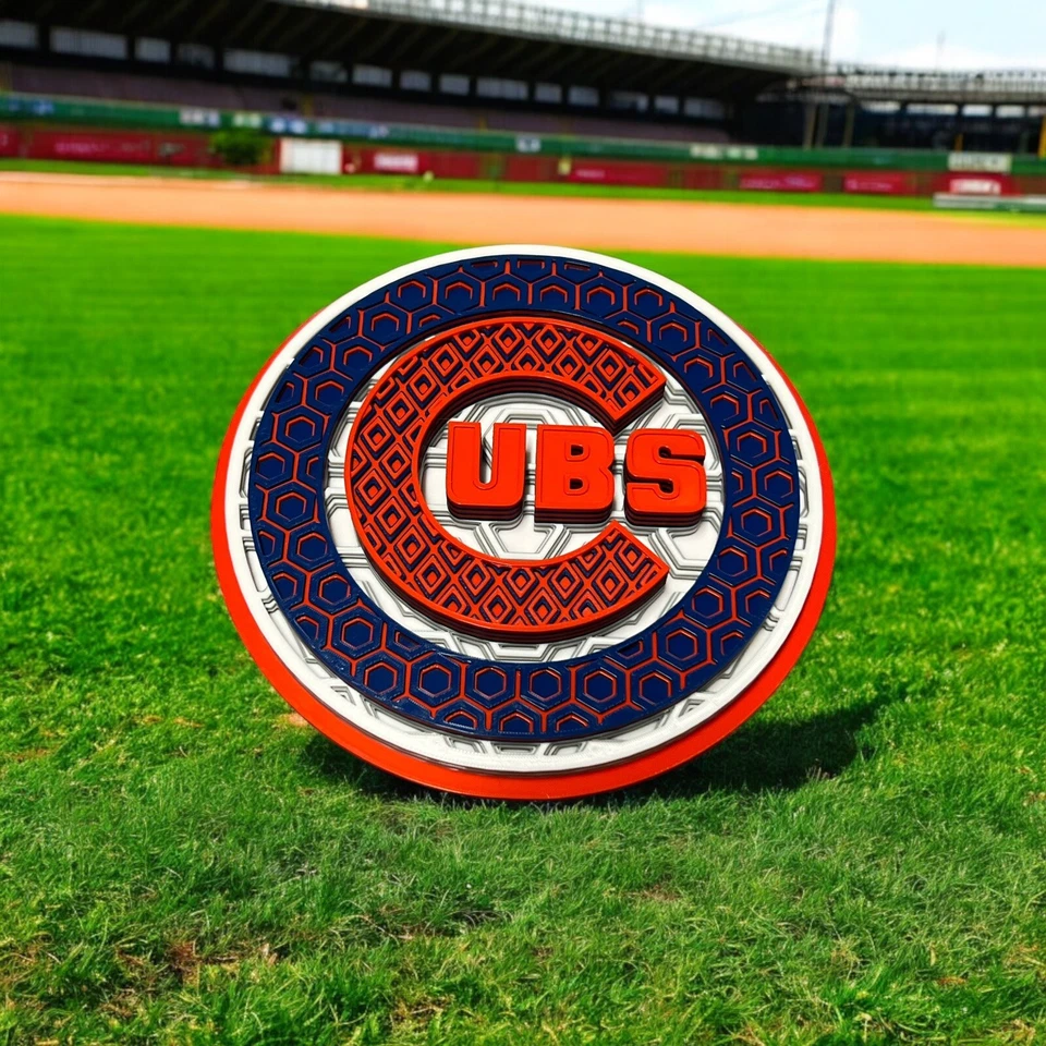 Chicago Cubs 3D Wall Art – MLB Mosaic Decor | Baseball Fan Gift Idea - Image 2 of 4