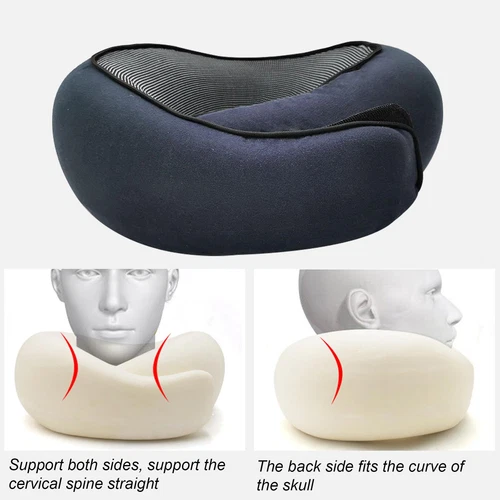 Neck Travel Pillow Memory Foam Neck Pillow Comfort Compact Ergonomic for Travel - Picture 7 of 26