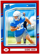 2024 Donruss #332 Rated Rookie Press Proof Red - Sione Vaki (RC) -  Lions