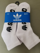 New Adidas Mens 6 Pair Quarter Socks.