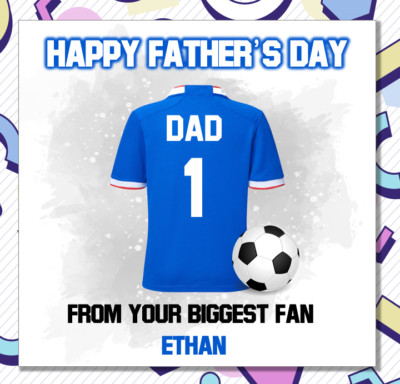Personalisierte Karte Waldläufer Vatertag Fußball Papa Papa Stiefvater Opa /NE