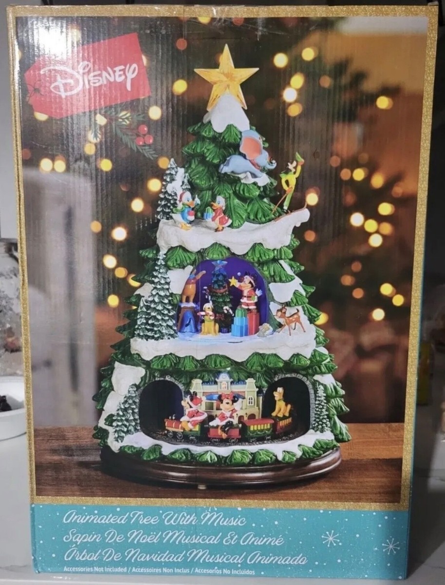 海外ディズニー クリスマスツリー LEDライト ミュージック Disney Animated Holiday Tree with Music and LED Lights, 8 Classic