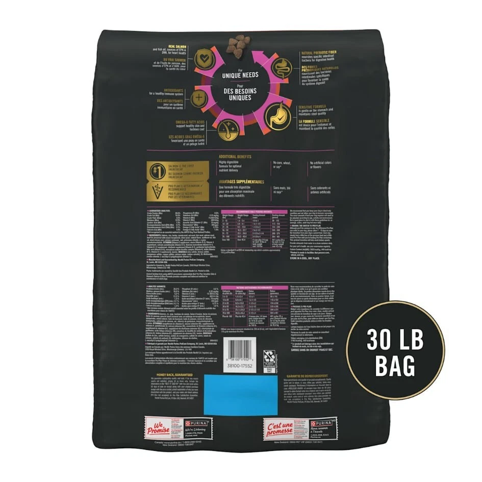 30 LB Purina Pro Plan Sensitive Skin and Stomach Salmon and Rice Dog Food. - Image 2 of 4
