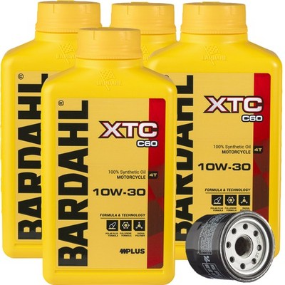 OIL CUTTING KIT BARDAHL XTC C60 10W30 + FILTER KAWASAKI ZZ R 500 1991