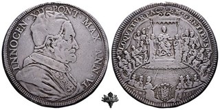 PONTIFICAL STATE Rome Plate 1696 VERY RARE Pope Innocent XII Year VI SILVER
