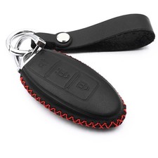 3 Buttons Black Leather Key Fob Cover for Nissan Sentra Murano Versa Infiniti