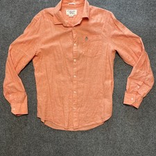 Penguin Men's Long Sleeve M Peach Button Up Shirt Heritage Slim Fit. 669C5