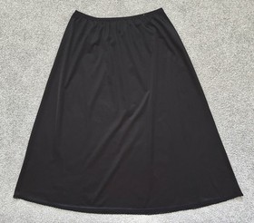 VANITY FAIR Black Midi Length Half Slip, Size Large