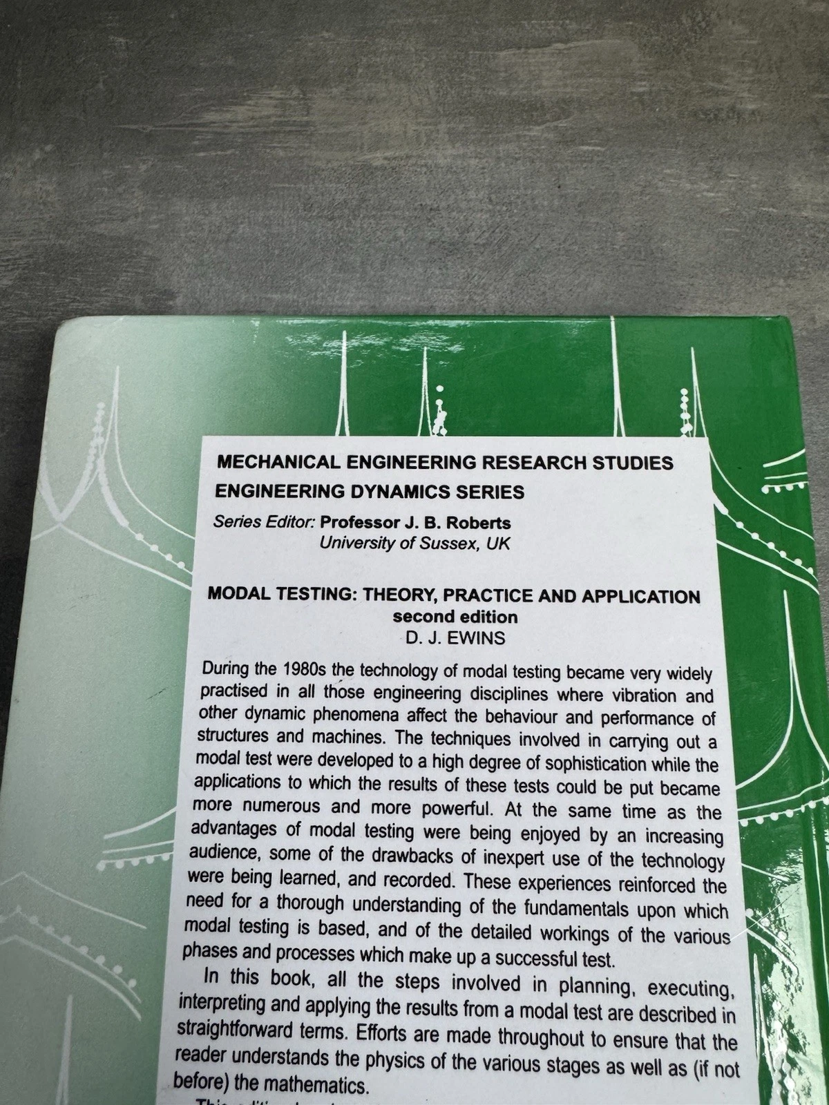 Modal Testing Theory, Practice And Application 2nd Edition Ewins 9780863802188 9