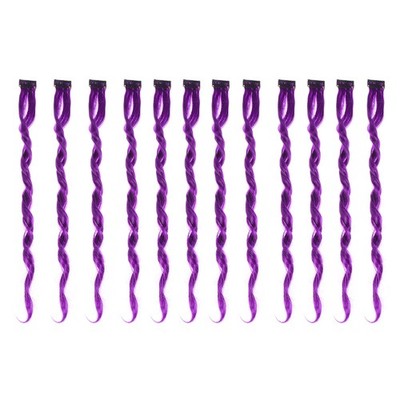 12 Pcs Curly Clip In Hair Extensions Hair Pieces Colored Hair Extensions