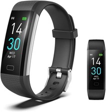 Fitness Tracker with Heart Rate Monitor/Step Counter/Calories, Activity Black