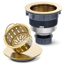 Stainless Steel Gold Sink Drain Strainer 3-1/2'' Kitchen Sink Drain Assembly ...