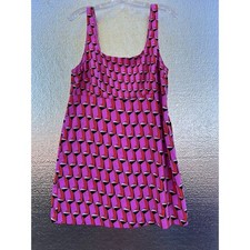 Diane von Furstenberg Target Pink Geometric Cube Mini Dress Sleeveless Size 16