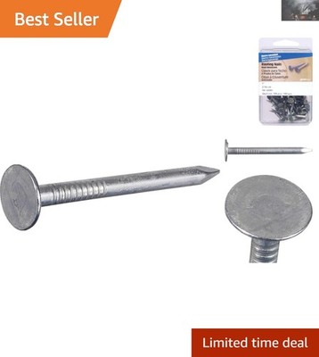 Heavy Gauge Galvanized Roofing Nails, 1-Inch, 100 Nails for Strong Attachement