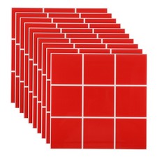 10pcs 11.8"x11.8" Peel and Stick Backsplash Marble PVC Wall Tiles, Red/White