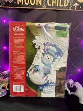 Bucilla Snowflake Snowman Felt Stocking Kit NEW Ja86059