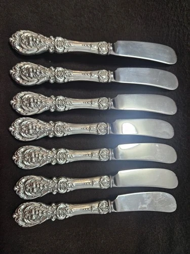Reed & Barton Mirror-Stile Francis 1 Sterling Silver(.925) Handle Knife Set of 7