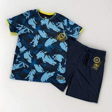 Athletic Works Active Tee Shorts Boys XL 14-16 Blue Camo Solid Blue Mesh NEW