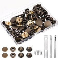 24 Sets Leather Snaps and Fasteners Kit, 15mm Metal Snap Button Kit with 4pcs In