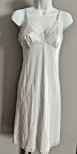 Vintage Vanity Fair Ivory Nightgown Nylon w/Lace, Size 34 L