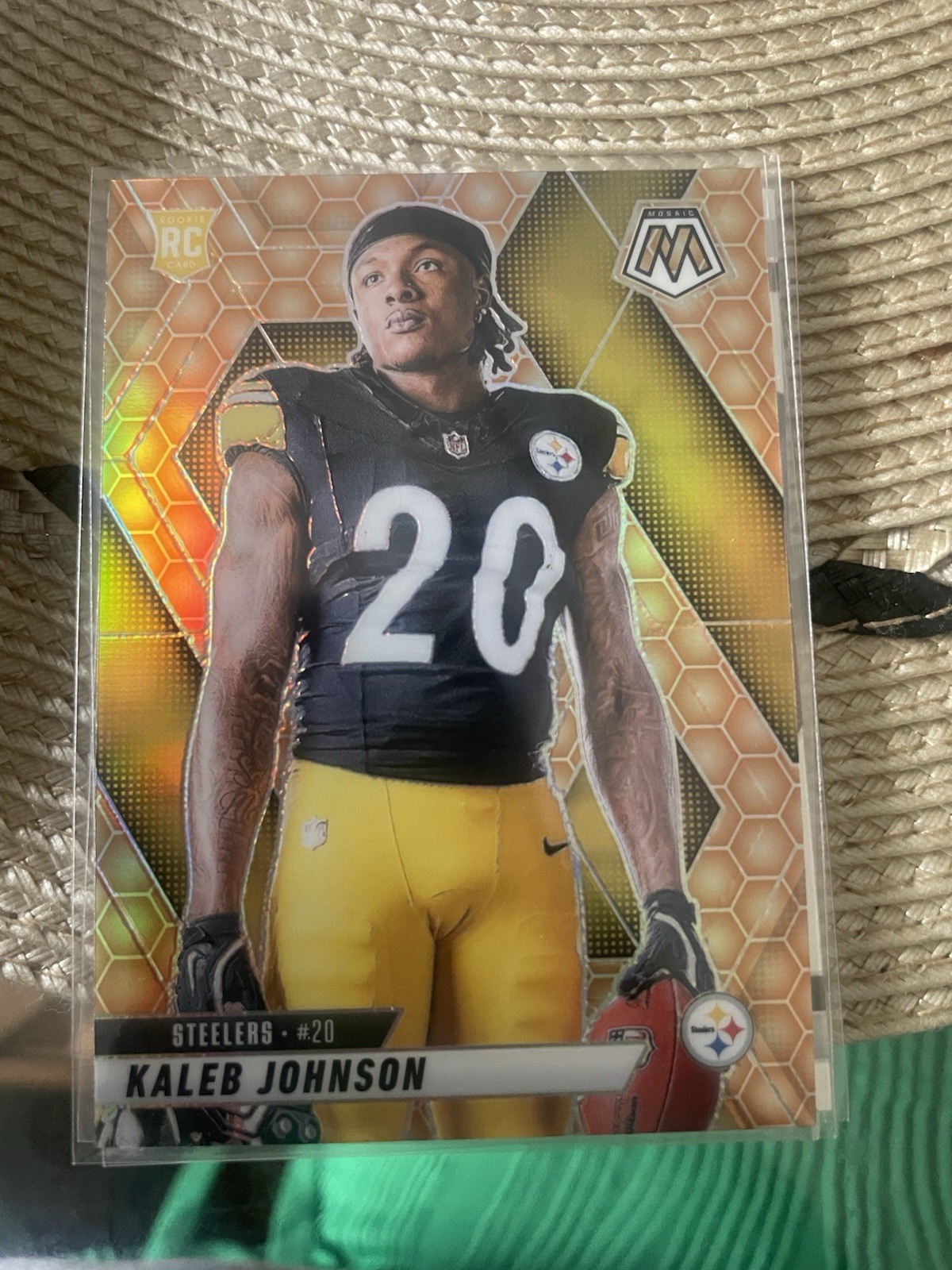 2025 Panini Mosaic Kaleb Johnson Rookie Variation Honeycomb Prizm SSP #289 
