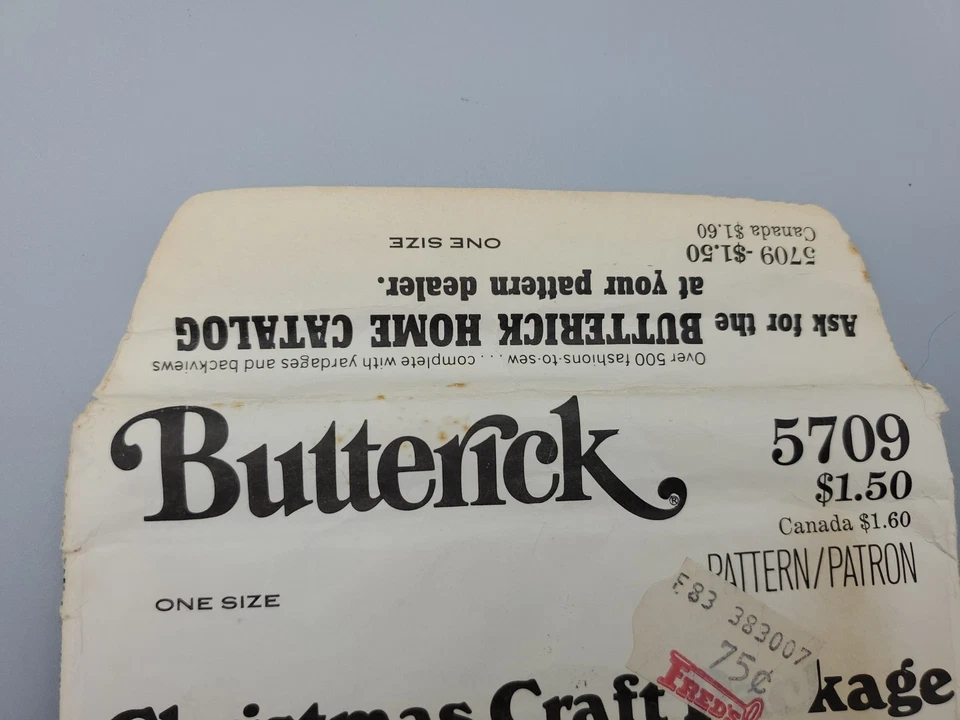 Muñeca Medias Árbol de Navidad Vintage Sin Cortar Butterick Costura Artesanal Patrón 5709 Foto 4 de 4