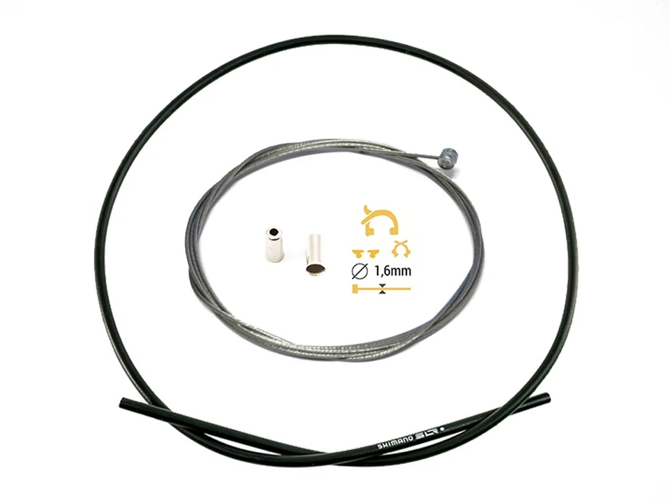 Set SHIMANO Bremszug Bowdenzug Bremsseil 2000mm inkl Außenhülle Endkappen - Bild 1 von 1