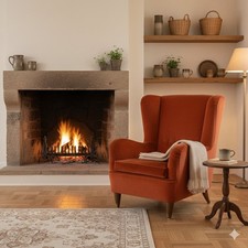 Fauteuil Vintage Bois Tissu Design Italie Années 1950-1960 Original