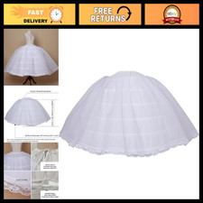 Puffy Crinoline Petticoat 6 Hoop Tulle Layers Long Underskirt for Wedding Dress