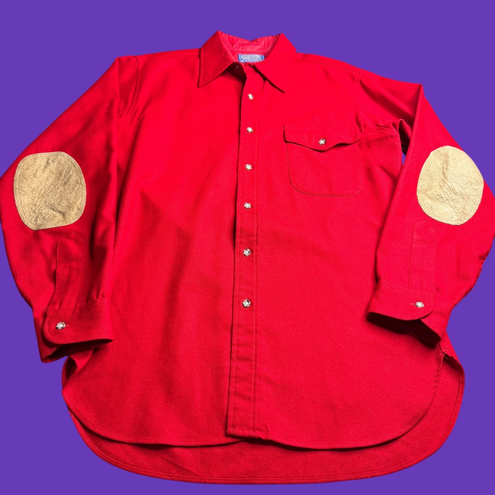 Pendleton Mens M Red Wool Button Down Trail Shirt… - image 1